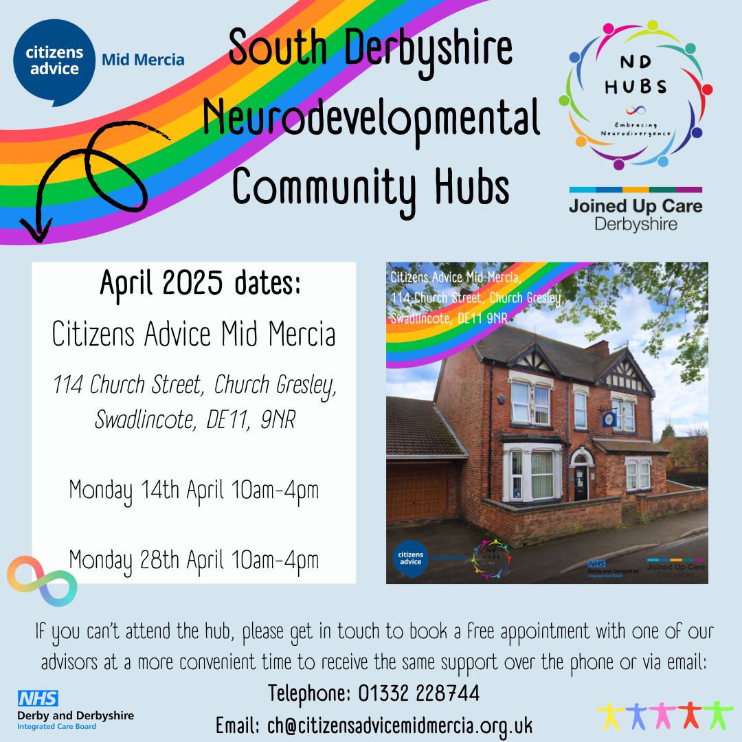 South Derbyshire ND Hubs Service Posters April 2025