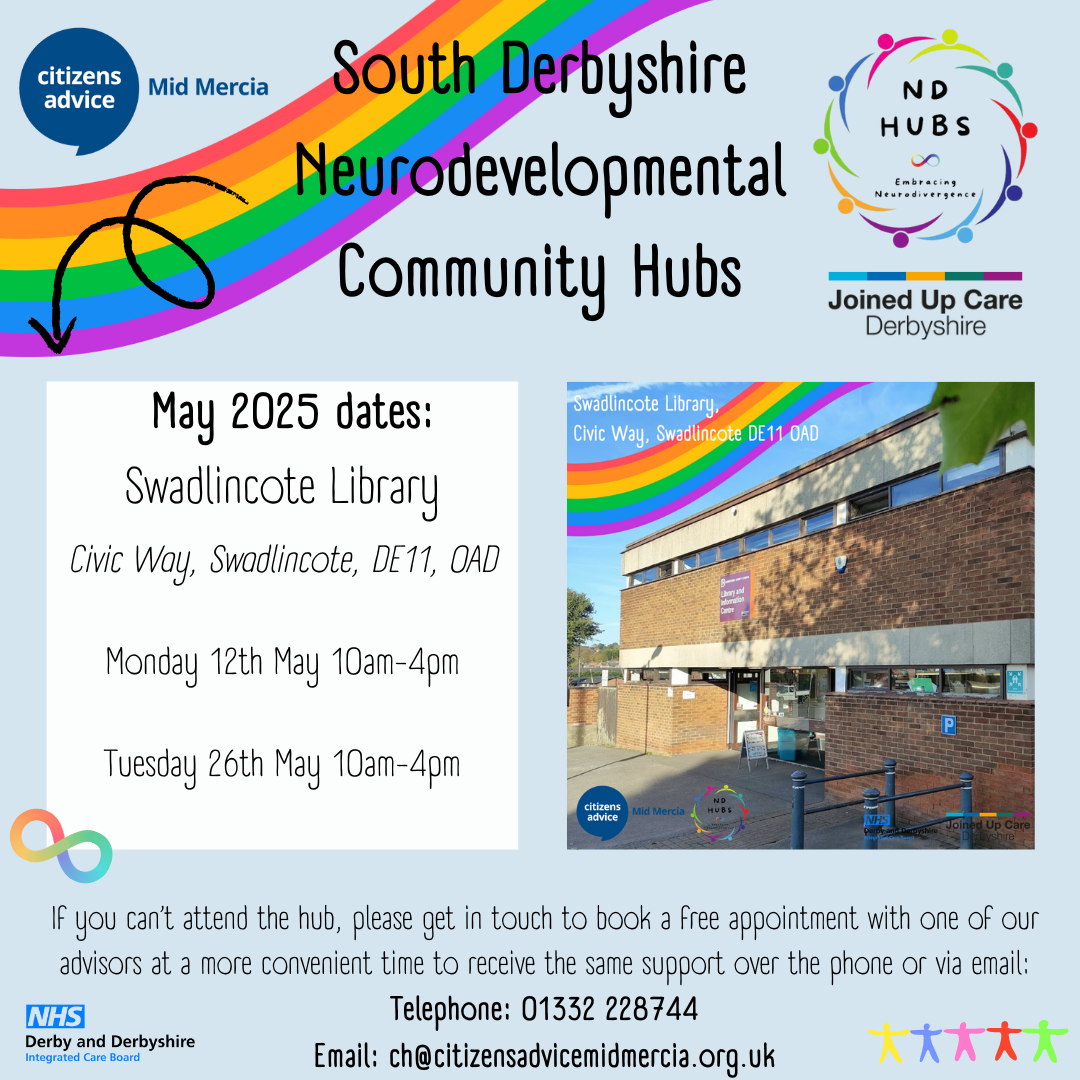 South Derbyshire ND Hubs Service Posters May 2025 (1)